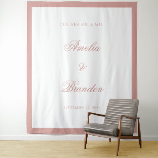 Tenture Elegant Classic Dusty Rose Border Wedding Backdrop