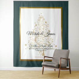 Tenture Élégant Emerald Green Gold Mariage d'hiver