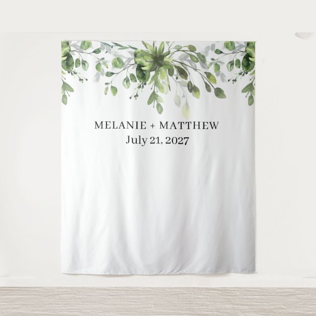 Tenture Elégant Eucalyptus Mariage arrière-plan (Devant)