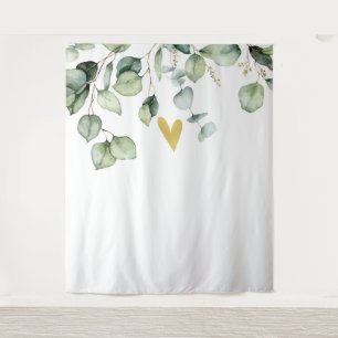 Tenture Elégant Eucalyptus Verdure Coeur Mariage fond