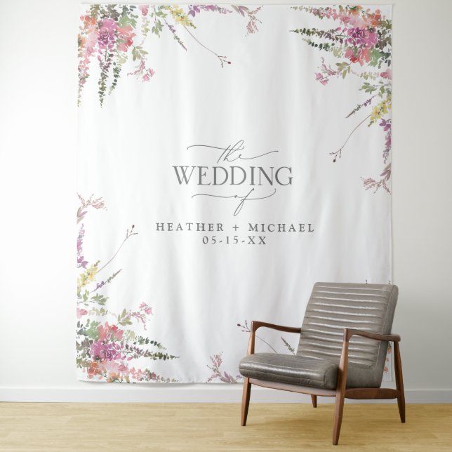 Tenture Élégant Fleur sauvage  Floral Mariage (En situation)
