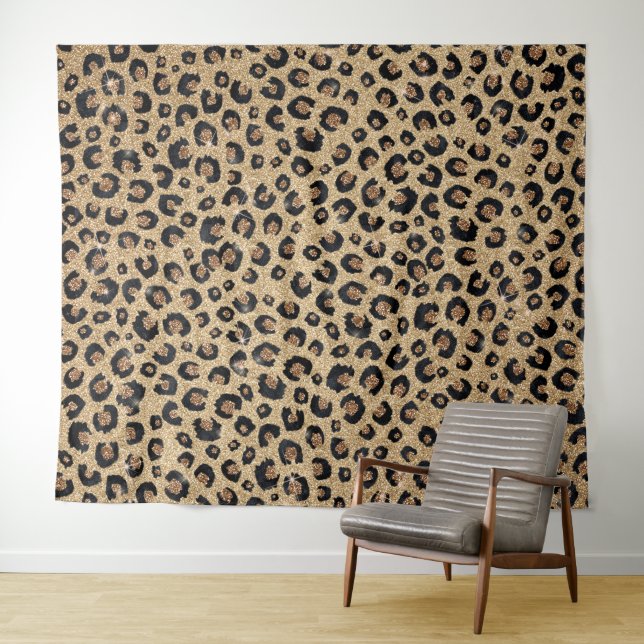 Tenture Elegant Gold Glitter Black Leopard (En situation (horizontale))