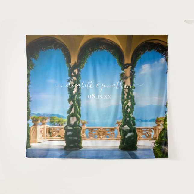 Tenture Elégant Italie Arches Mariages Photo Booth Backdro (Devant (Horizontal))