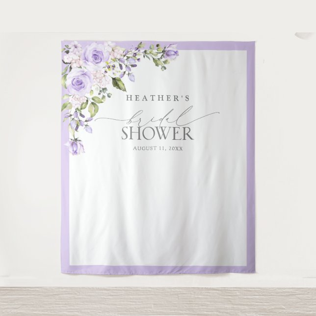 Tenture Elégant Lavande Lilac Douche Florale Booth Photo (Devant)