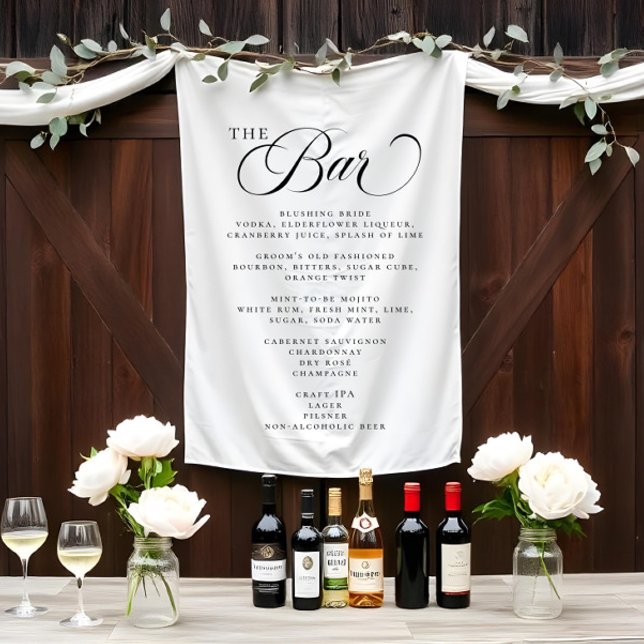 Tenture Élégant Mariage Bar Événement Cocktail Menu (Créateur téléchargé)