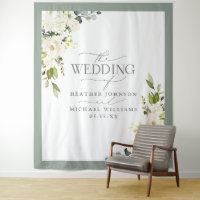 Elégant Mariage d'aquarelle gris blanc vert