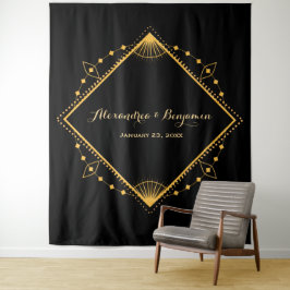 Tenture Elégant mariage Gold Diamond Photo Booth fond