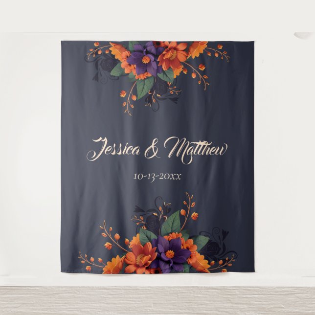 Tenture Elégant Mariage gothique 3D floral arrière-plan (Devant)