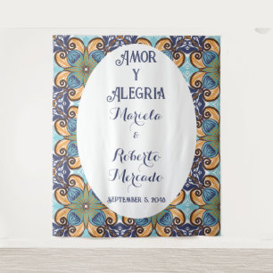 Tenture Elégant mexicain Floral Talavera Mariage fond