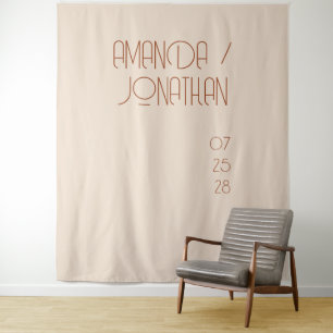Tenture Elégant minimaliste amande Pastel Mariage fond