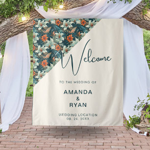 Tenture Élégant Motif à fleurs tropicales Mariage