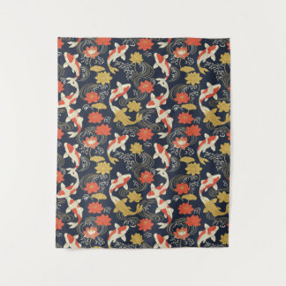 Tenture Élégant motif de carpes koï et lotus