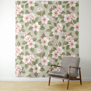 Tenture Élégant motif sans couture de fleurs de cerisier