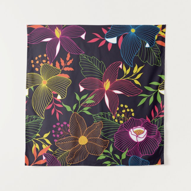 Tenture Elégant motif sans couture florale, design artisti (Devant)