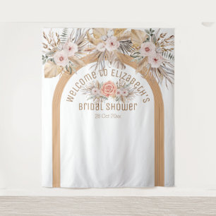 Tenture Élégant pampa herbe beige floral douche de mariée