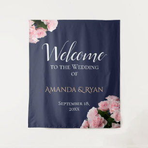Tenture Elégant rose Roses Floral Mariage Accueil