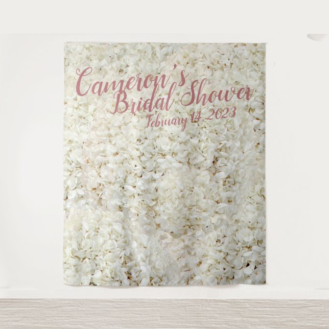 Tenture Élégant scénario Fête de l'mariée florale blanche  (Devant)