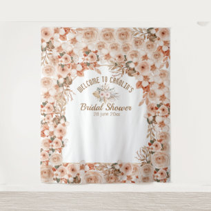 Tenture Élégant shower de mariage avec roses florales beig