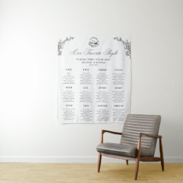 Tenture Elegant Swan 12 Tables Wedding Seating Chart Sign