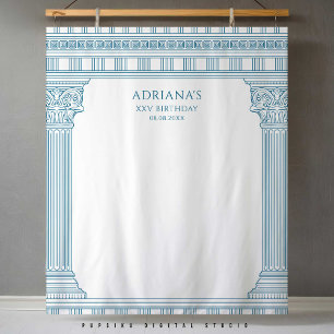 Tenture Élégant Toga Party avec colonnes de temple bleu