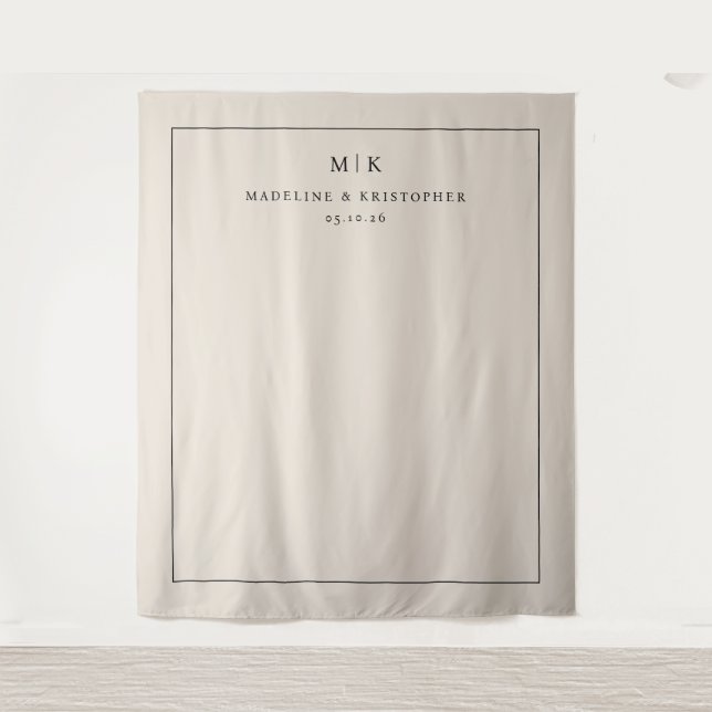Tenture Élégant Typographique Beige (Devant)
