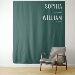Tenture Élégant Typographique Sarcelle