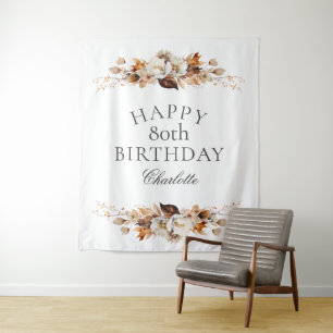 Tenture Elégante Automne Floral 80e fête d'anniversaire