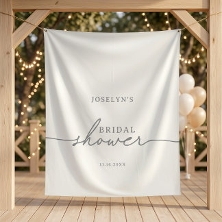 Tenture Élégante calligraphie gris chic douche de mariée