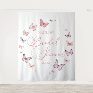 Tenture Élégante Fête des mariées papillon rose doux