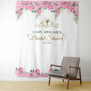 Tenture Élégante Fête des mariées victorienne rose pâle
