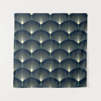 Tenture Elégante Géométrie : Bleu Art Déco.