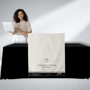 Tenture Élégante nappe en lin noir pour logo d'entreprise