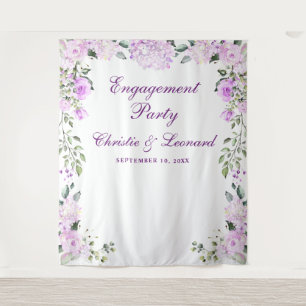 Tenture Élégante Partie d'engagement Fleurs violettes