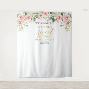 Tenture Elégante rose rousse roses eucalyptus 16e annivers