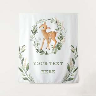 Tenture Élégante verdure Or Bois Cerf Baby Contexte