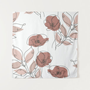 Tenture Élégantes fleurs de pavot Motif sans couture