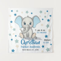 Eléphant Bébé mignon avec oreilles bleues Boy Stat
