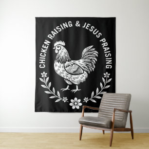 Tenture Élevage de poulet et collecte de Jésus