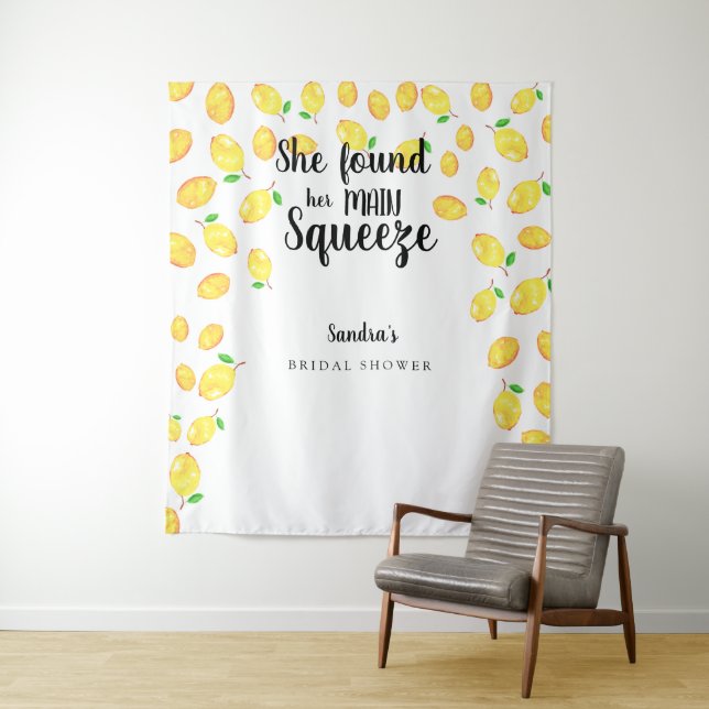 Tenture Elle a trouvé son citron pour le mariage (En situation)
