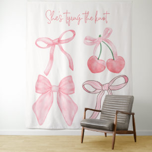 Tenture Elle noue le noeud Fête des mariées photo fond