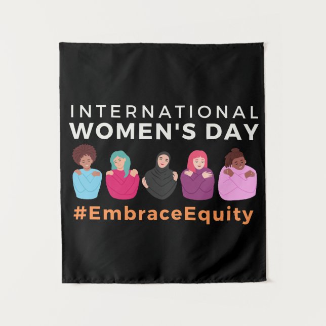 Tenture Embrace Equity International Women's Day (Devant)