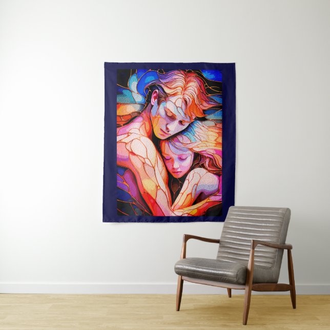 Tenture Embrace Ethereal Guardian - Imaginaire en verre (En situation)