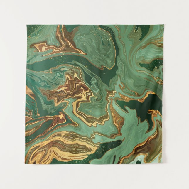 Tenture Emerald Elegance : Gold Marble Luxe (Devant)