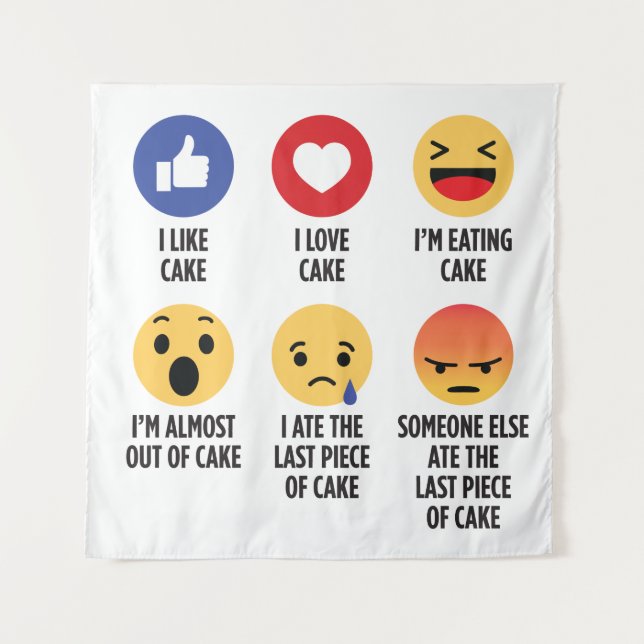 Tenture Emojis au gâteau (Devant)