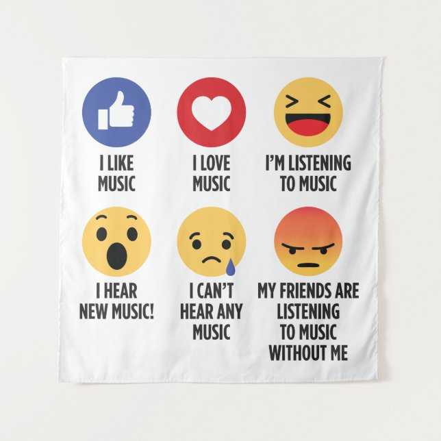 Tenture Emojis de musique (Devant)