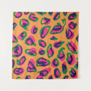 Tenture Empreinte de léopard, Motif animal coloré.