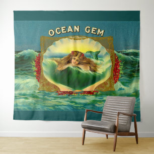 Tenture Empreinte étiquette cigare de sirène Ocean Gem