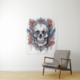 Tenture Enchanter Halloween Vampire Crâne Art