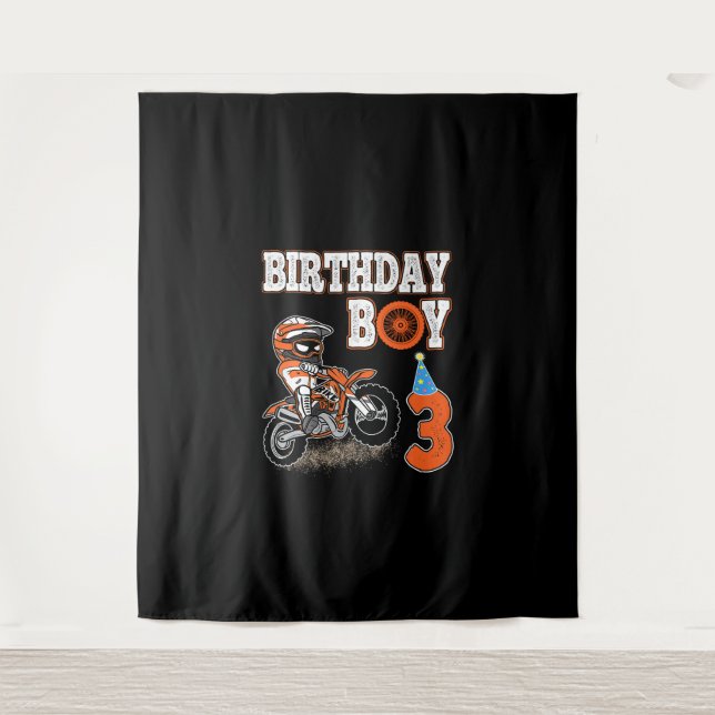 Tenture Enfant de 3 ans - Enfant d'anniversaire - Vélo de  (Devant)