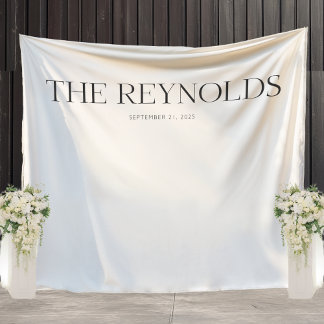 Tenture Enseigne de mariage en tissu personnalisée Bienven